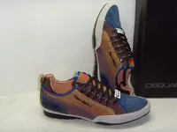 chaussures dsquared hommes new style 2013 cuir fil  brun bleu